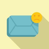 Sad mail icon flat vector. Dislike social vector