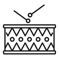 vector de contorno de icono de percusión de tambor. kit de musica