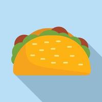 Wrap taco icon flat vector. Mexican food vector