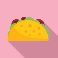 vector plano de icono de taco. comida de tortilla