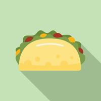 vector plano de icono de taco cocido. comida mexicana