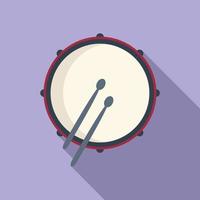 Top view drum icon flat vector. Music kit vector