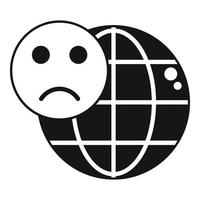 Global dislike icon simple vector. Negative facebook vector