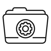 Folder gear icon outline vector. Web ui vector