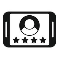 Tablet review icon simple vector. Star rate vector