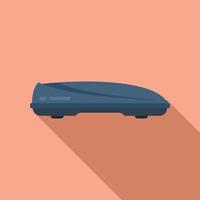 Car cargo box icon flat vector. Roof rack vector