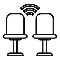 Waiting area wifi icon outline vector. Wait room vector