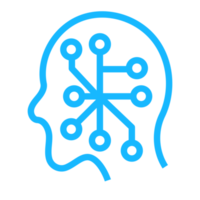 diseño de iconos de cabeza y redes para el tema de la tecnología de inteligencia artificial png