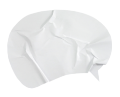 Paper bubble text in abstract shape. Bubble speech in white crumpled paper texture. png