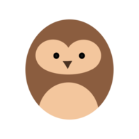 Cute owl character illustration design png