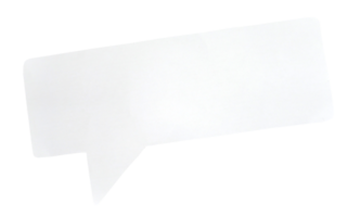 Paper bubble text in rectangle shape. Bubble speech in white crumpled paper texture. png