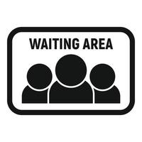 Waiting area board icon simple vector. Wait room vector