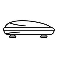 vector de contorno de icono de cuadro de viaje de coche. baúl de techo