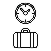 Travel bag icon outline vector. Waiting area vector