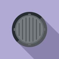 Pit manhole icon flat vector. City road vector