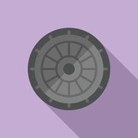 Asphalt manhole icon flat vector. City road vector