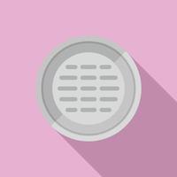 Garbage manhole icon flat vector. Sewer lid vector