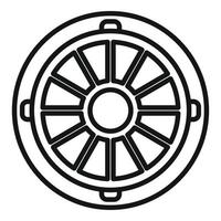 Pit manhole icon outline vector. City road vector