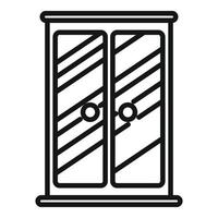 Bathroom shower cabin icon outline vector. Stall glass vector