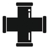 Cross pipe icon simple vector. Water pipeline vector