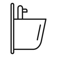 Small faucet icon outline vector. Pipe sewer vector