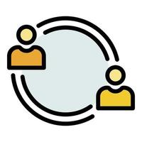 People talking icon color outline vector