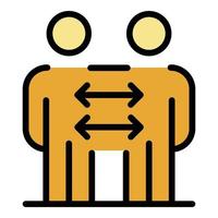 Man cooperation icon color outline vector