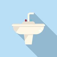 Kitchen faucet icon flat vector. Service drain vector