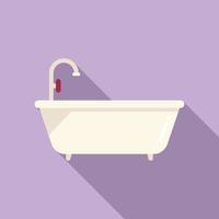 Bathtub icon flat vector. Water pipe vector