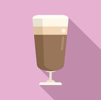 Mocha latte icon flat vector. Glass cafe vector