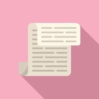 Folded newspaper icon flat vector. Web page vector