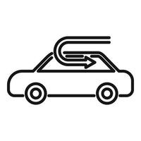 vector de contorno del icono del circuito de aire del coche. vehículo automático