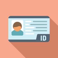 Web id card icon flat vector. Photo badge vector