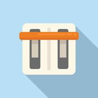 Counter breaker icon flat vector. Circuit box vector