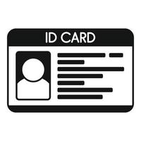 Id card pass icon simple vector. Name photo vector