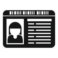 vector simple del icono del personal de la tarjeta de identificación. pase de negocios