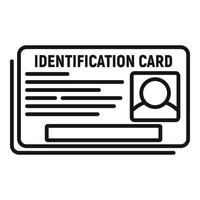 vector de esquema de icono de acceso a la tarjeta de identificación. identidad del nombre