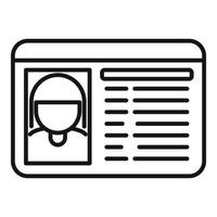 Id card staff icon outline vector. Business pass vector