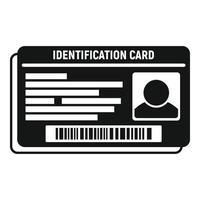 Id card access icon simple vector. Name identity vector