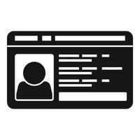 Office id card icon simple vector. Photo badge vector