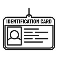 vector de esquema de icono de nombre de tarjeta de identificación. placa de identificación