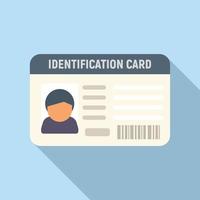 Identification card icon flat vector. Id name vector