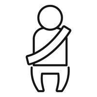 vector de contorno de icono de cinturón de niño de coche. servicio de vehiculo