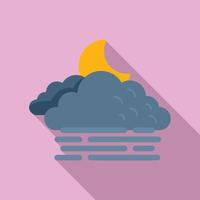 Night cloudy icon flat vector. Climate meteo vector