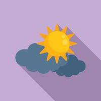 Sunshine cloud icon flat vector. Cloudy rain vector