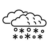 vector de contorno de icono de nube de nieve de lluvia. clima nublado