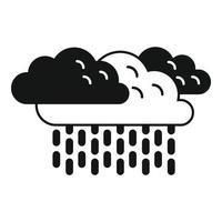 vector simple de icono de lluvia nublada. niebla fría