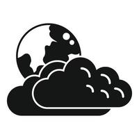 Moon cloudy icon simple vector. Weather cloud vector