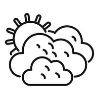 Sunny sky icon outline vector. Rain cloudy vector