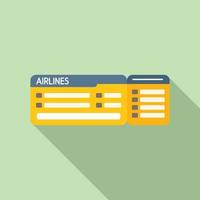 Fly pass ticket icon flat vector. Airline ticket vector